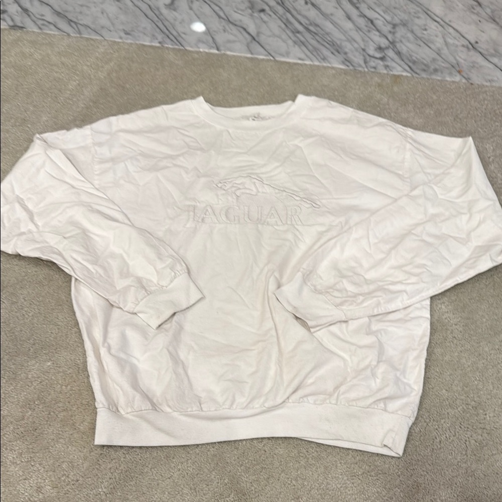 Jaguar Men's White Long Sleeve Tee Size Large
